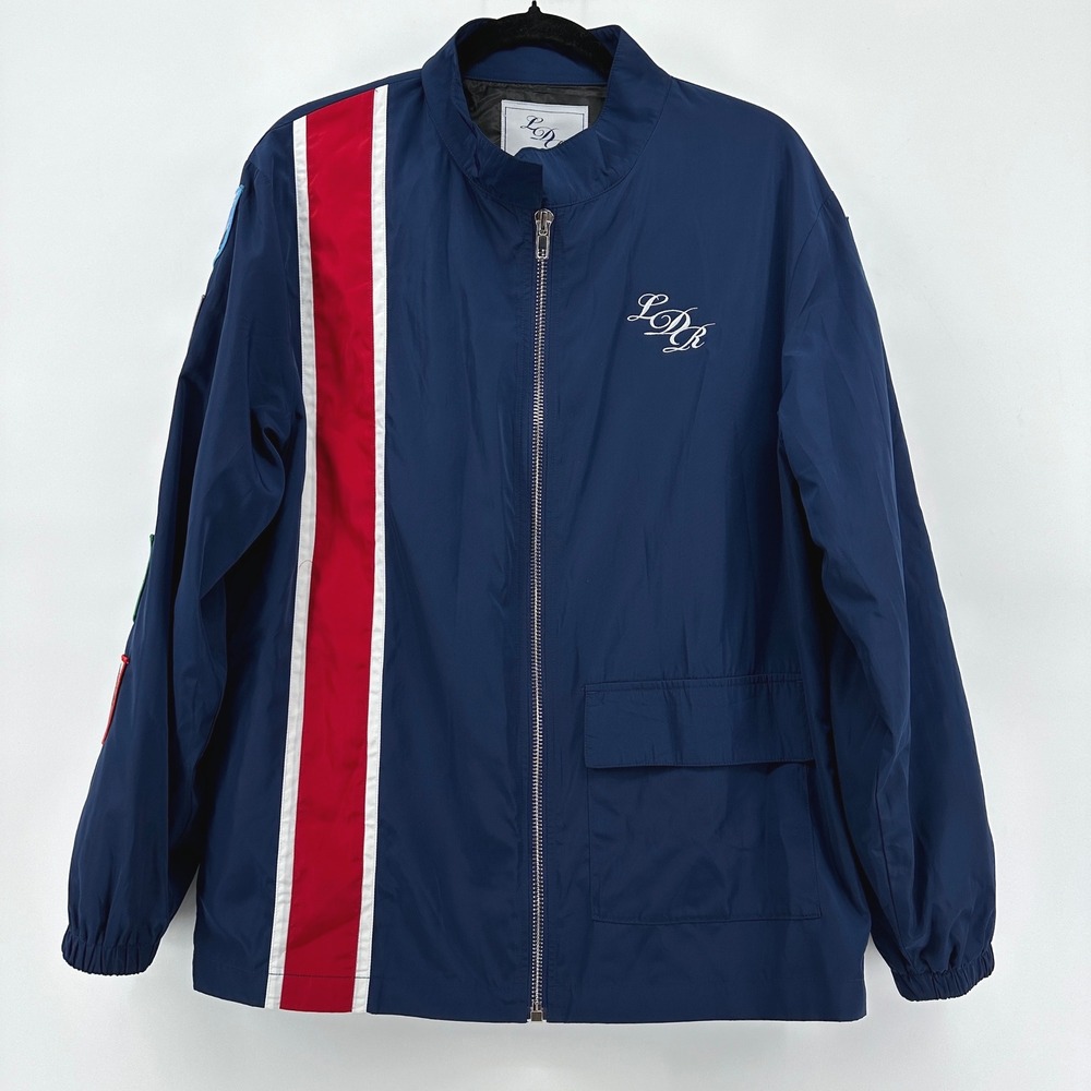 Official Lana Del Rey Commemorative Racing Jacket Navy Blue Album Patches M EUC